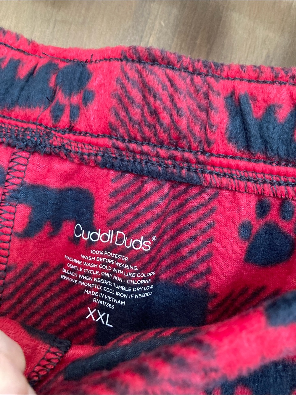 Cuddl Duds plaid print bear & paw print PJ pant w pockets sleepwear loungewear - Picture 11 of 17